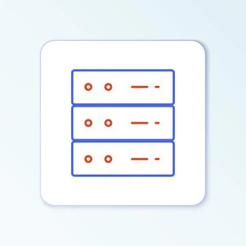 Line Server, Data, Web Hosting icon isolated on white background. Colorful Stock Illustration