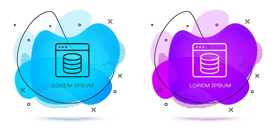 Line Server, Data, Web Hosting icon isolated on white background. Abstract Stock Illustration