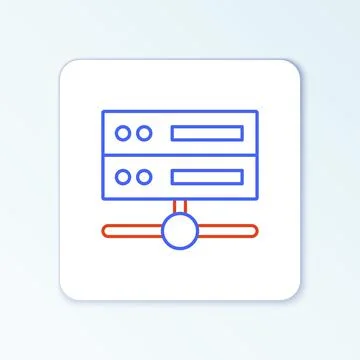 Line Server, Data, Web Hosting icon isolated on white background. Colorful Stock Illustration