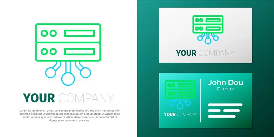 Line Server, Data, Web Hosting icon isolated on white background. Colorful Stock Illustration