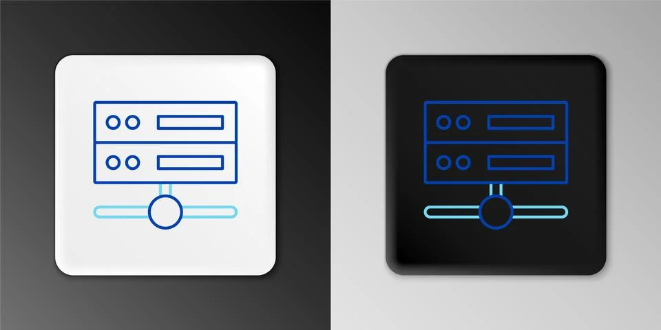 Line Server, Data, Web Hosting icon isolated on grey background. Colorful out Illustrazione stock