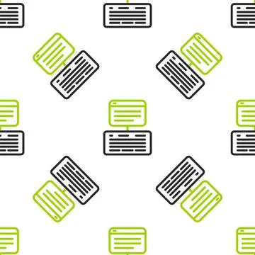 Line Server, Data, Web Hosting icon isolated seamless pattern on white Illustrazione stock