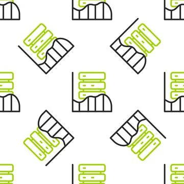Line Server, Data, Web Hosting icon isolated seamless pattern on white Stock Illustration