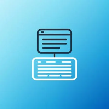 Line Server, Data, Web Hosting icon isolated on blue background. Colorful Stock Illustration