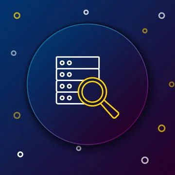 Line Server, Data, Web Hosting icon isolated on blue background. Colorful Illustrazione stock