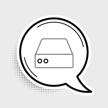 Line Server, Data, Web Hosting icon isolated on grey background. Colorful Illustrazione stock