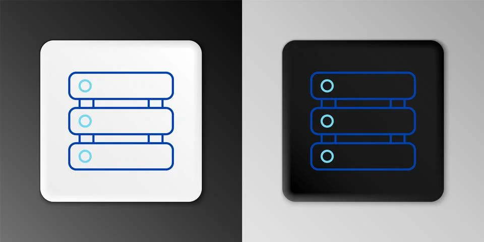 Line Server, Data, Web Hosting icon isolated on grey background. Colorful Illustrazione stock