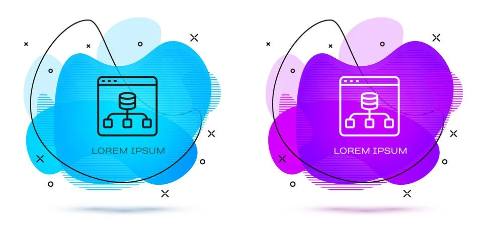 Line Server, Data, Web Hosting icon isolated on white background. Abstract Stock Illustration