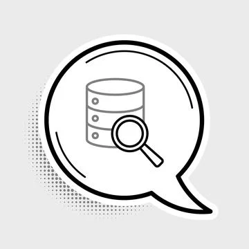 Line Server, Data, Web Hosting icon isolated on grey background. Colorful Illustrazione stock