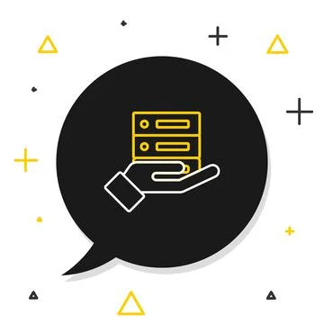 Line Server, Data, Web Hosting icon isolated on white background. Colorful 스톡 일러스트