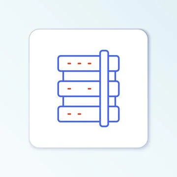 Line Server, Data, Web Hosting icon isolated on white background. Colorful Illustrazione stock