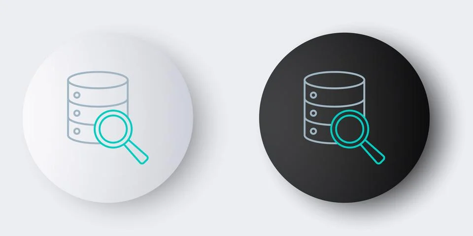 Line Server, Data, Web Hosting icon isolated on grey background. Colorful Illustrazione stock