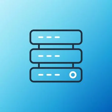 Line Server, Data, Web Hosting icon isolated on blue background. Colorful 스톡 일러스트