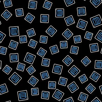 Line Server, Data, Web Hosting icon isolated seamless pattern on black Stock Illustration