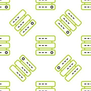 Line Server, Data, Web Hosting icon isolated seamless pattern on white Illustrazione stock