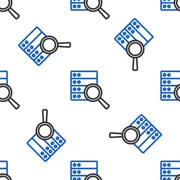Line Server, Data, Web Hosting icon isolated seamless pattern on white Illustrazione stock