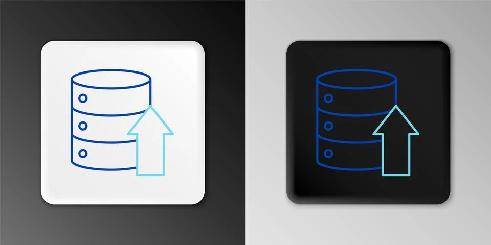 Line Server, Data, Web Hosting icon isolated on grey background. Colorful Illustrazione stock