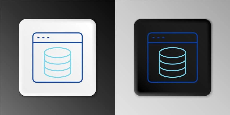 Line Server, Data, Web Hosting icon isolated on grey background. Colorful Illustrazione stock