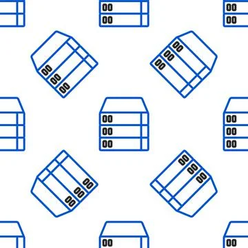 Line Server, Data, Web Hosting icon isolated seamless pattern on white Stock Illustration