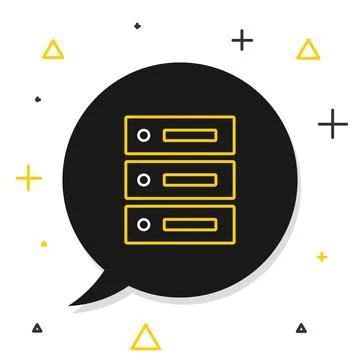 Line Server, Data, Web Hosting icon isolated on white background. Colorful Illustrazione stock