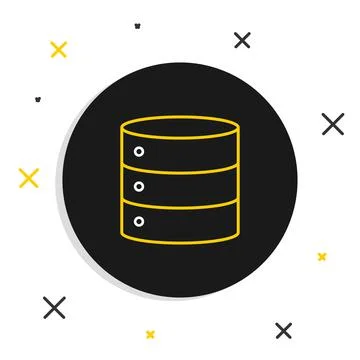 Line Server, Data, Web Hosting icon isolated on white background. Colorful 스톡 일러스트