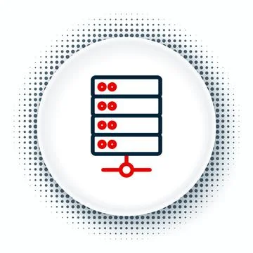 Line Server, Data, Web Hosting icon isolated on white background. Colorful Illustrazione stock