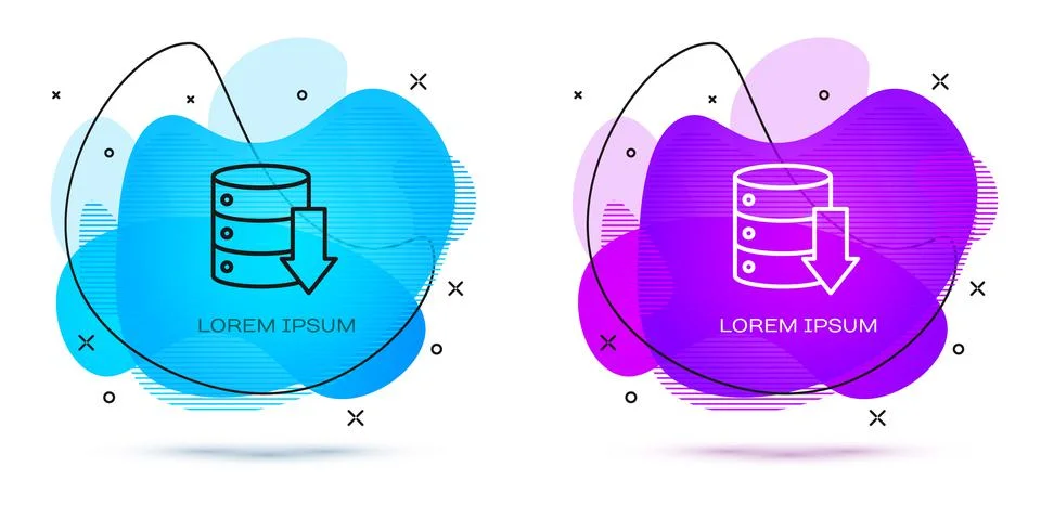 Line Server, Data, Web Hosting icon isolated on white background. Abstract ba Stock Illustration
