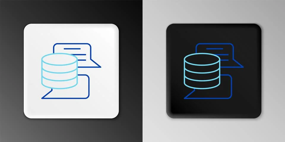 Line Server, Data, Web Hosting icon isolated on grey background. Colorful Illustrazione stock