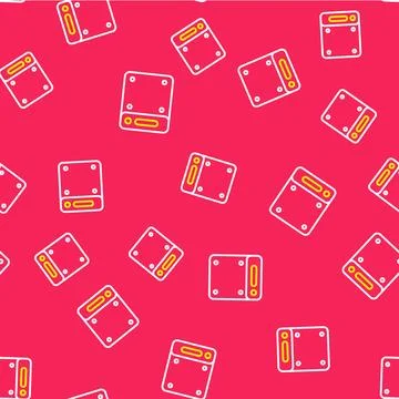 Line Server, Data, Web Hosting icon isolated seamless pattern on red background Stock Illustration