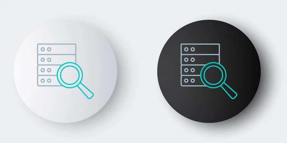 Line Server, Data, Web Hosting icon isolated on grey background. Colorful Stock Illustration