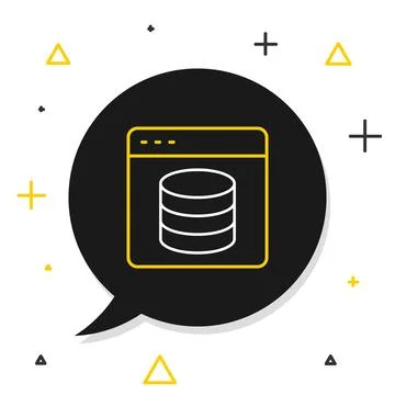 Line Server, Data, Web Hosting icon isolated on white background. Colorful Illustrazione stock