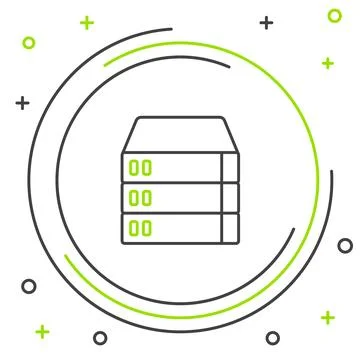 Line Server, Data, Web Hosting icon isolated on white background. Colorful Stock Illustration