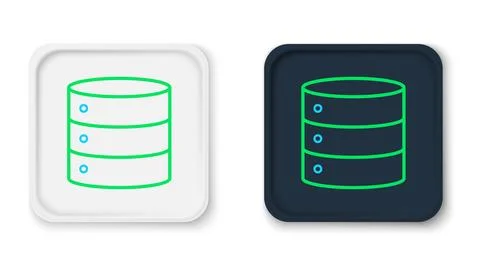 Line Server, Data, Web Hosting icon isolated on white background. Colorful Illustrazione stock