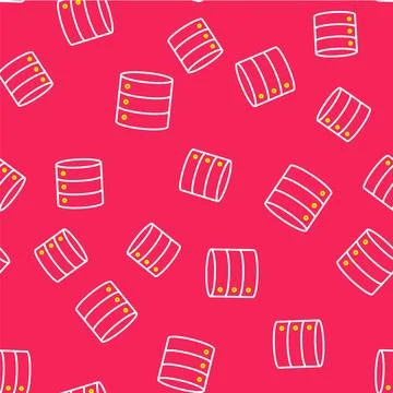 Line Server, Data, Web Hosting icon isolated seamless pattern on red background Stock Illustration