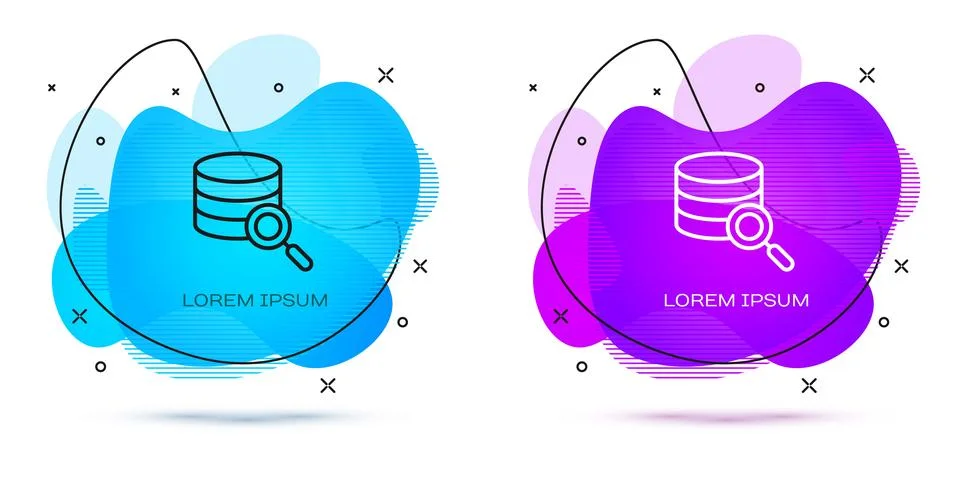 Line Server, Data, Web Hosting icon isolated on white background. Abstract .. Stock Illustration