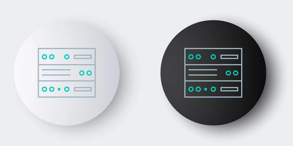 Line Server, Data, Web Hosting icon isolated on grey background. Colorful out Stock Illustration
