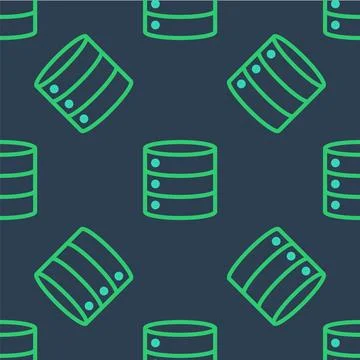 Line Server, Data, Web Hosting icon isolated seamless pattern on blue backg.. Stock Illustration