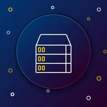 Line Server, Data, Web Hosting icon isolated on blue background. Colorful o.. 스톡 일러스트