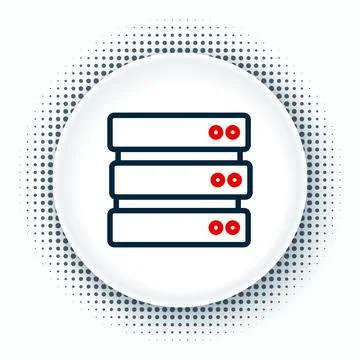 Line Server, Data, Web Hosting icon isolated on white background. Colorful .. Stock Illustration