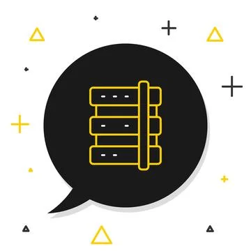 Line Server, Data, Web Hosting icon isolated on white background. Colorful .. Stock Illustration