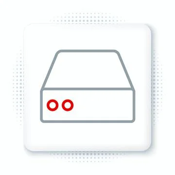 Line Server, Data, Web Hosting icon isolated on white background. Colorful .. Illustrazione stock