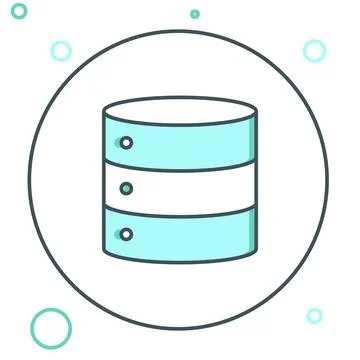 Line Server, Data, Web Hosting icon isolated on white background. Colorful .. 스톡 일러스트