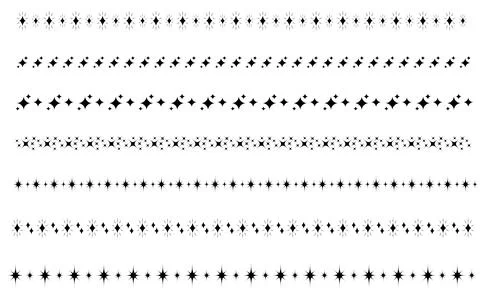 A line set of celestial bodies with star motifs. Stock Illustration