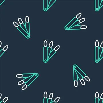 Line Set of false nails for manicure icon isolated seamless pattern on black 스톡 일러스트