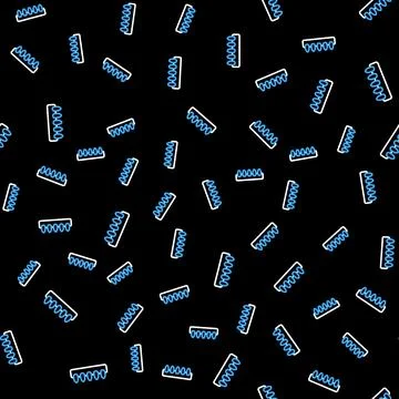 Line Set of false nails for manicure icon isolated seamless pattern on black 스톡 일러스트
