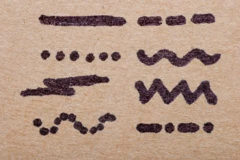 Line set on paper Foto stock