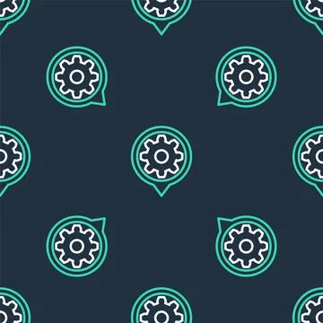 Line Setting icon isolated seamless pattern on black background. Tools, service Illustrazione stock