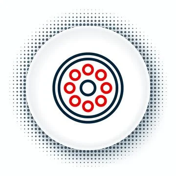 Line Sewing button for clothes icon isolated on white background. Clothing Stock Illustration