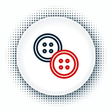 Line Sewing button for clothes icon isolated on white background. Clothing Stock Illustration