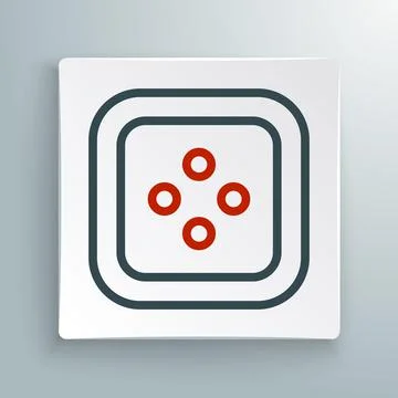 Line Sewing button for clothes icon isolated on white background. Clothing Stock Illustration